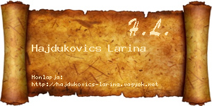 Hajdukovics Larina névjegykártya